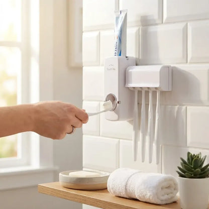 Toothpaste dispenser & brush holder - home kitchen