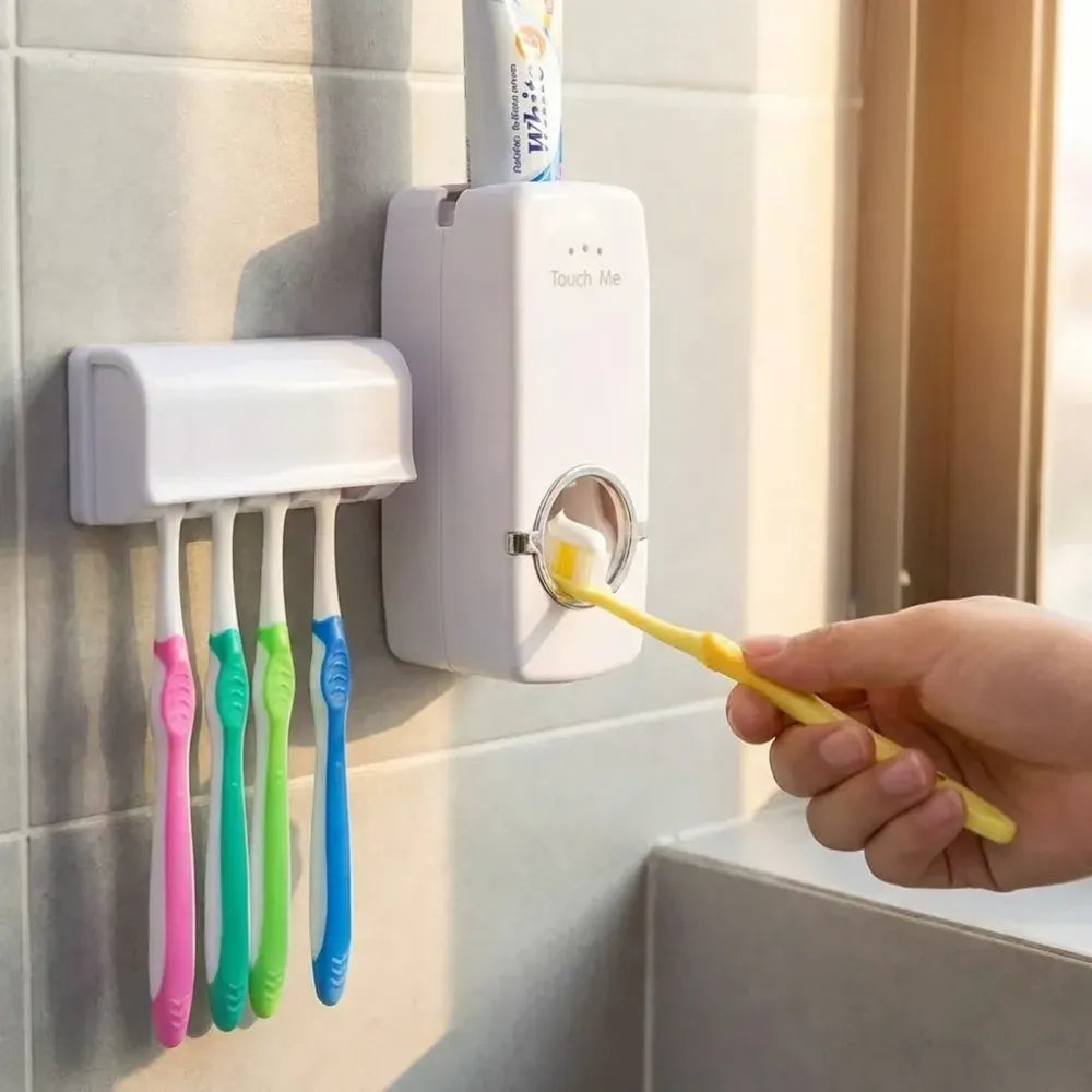 Toothpaste dispenser & brush holder - home kitchen