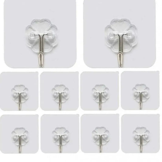 Transparent adhesive hooks – pack of 12