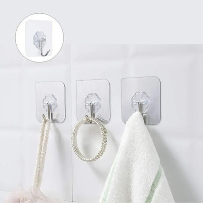 Transparent adhesive hooks – pack of 12