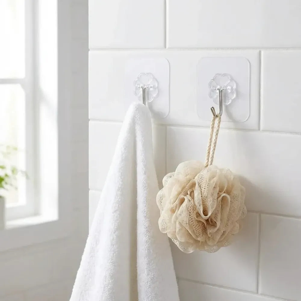Transparent adhesive hooks – pack of 12