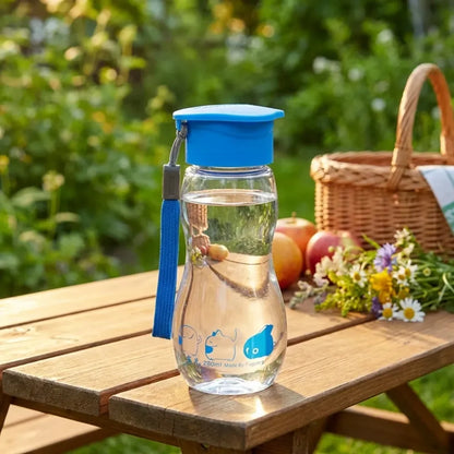 Transparent travel portable water bottle with carry straps (280 ml 1 pc) - home & kitchen