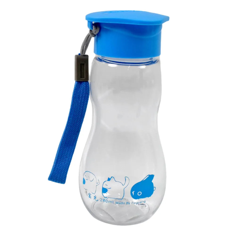 Transparent travel portable water bottle with carry straps (280 ml 1 pc) - home & kitchen