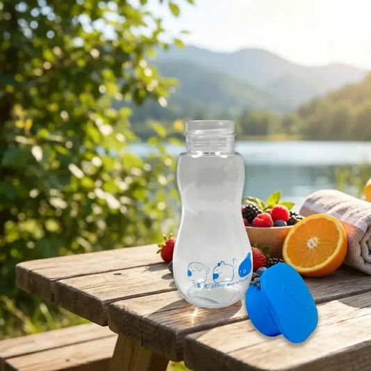 Transparent travel portable water bottle with carry straps (280 ml 1 pc) - home & kitchen