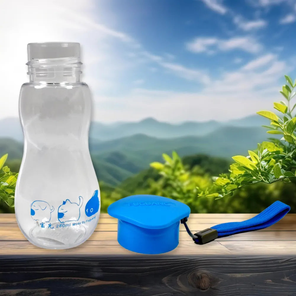 Transparent travel portable water bottle with carry straps (280 ml 1 pc) - home & kitchen