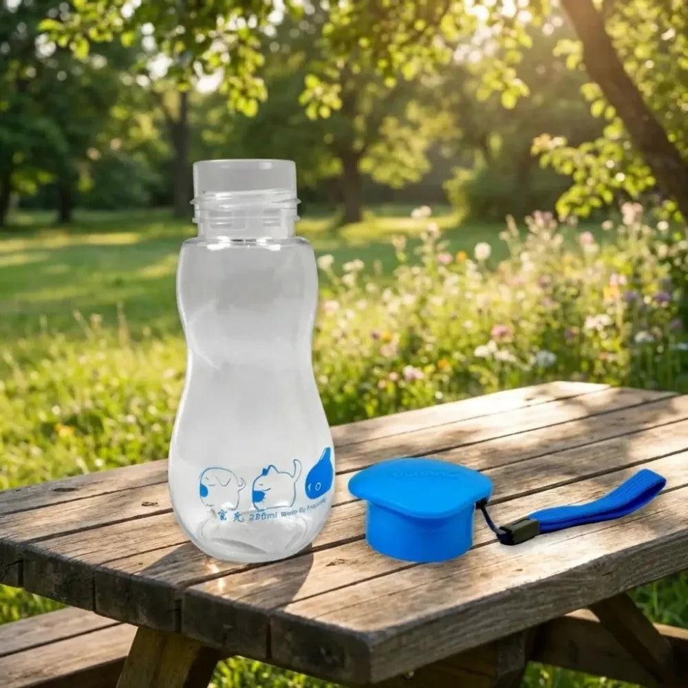 Transparent travel portable water bottle with carry straps (280 ml 1 pc) - home & kitchen