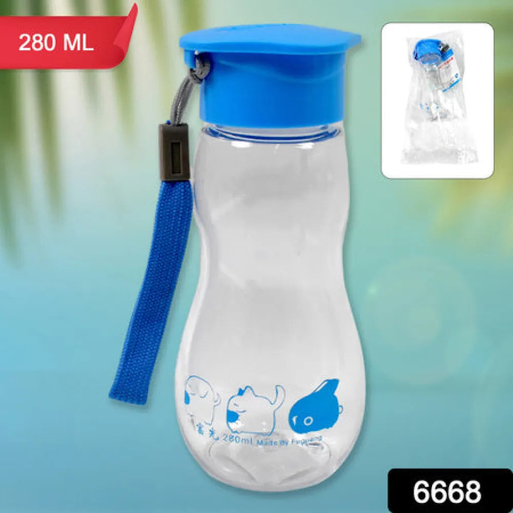 Transparent travel portable water bottle with carry straps (280 ml 1 pc) - home & kitchen