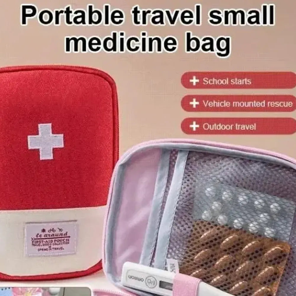 Travel medicine organizer bag