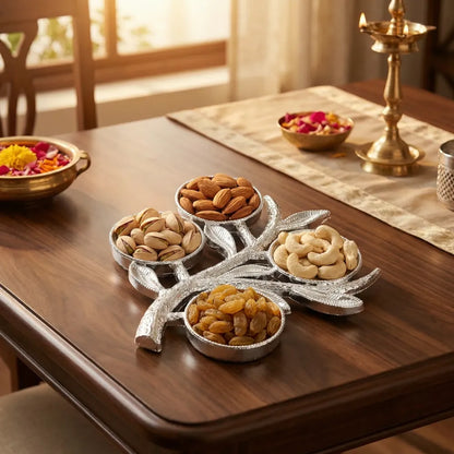 Tree-shaped 4 section serving tray - home & kitchen