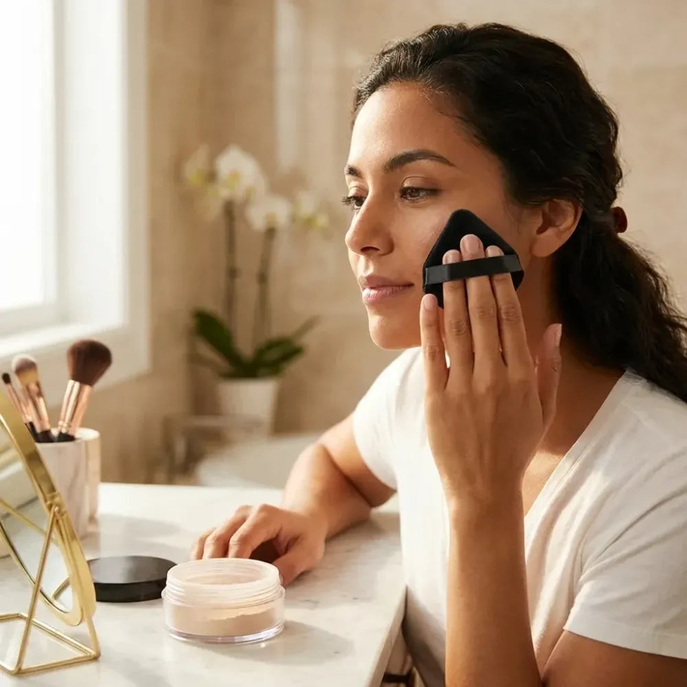 Triangle makeup powder puff – black