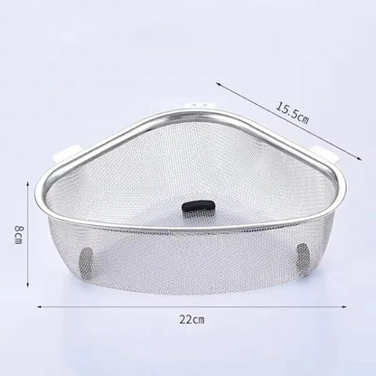 Triangle sink drain basket
