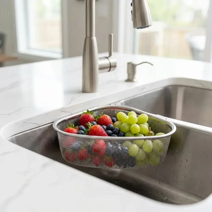 Triangle sink drain basket