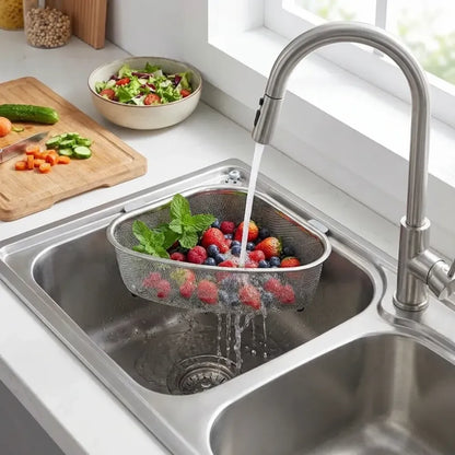 Triangle sink drain basket