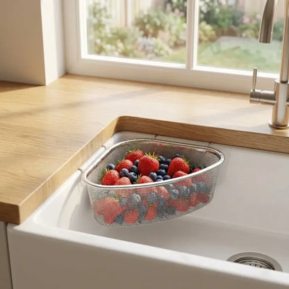 Triangle sink drain basket