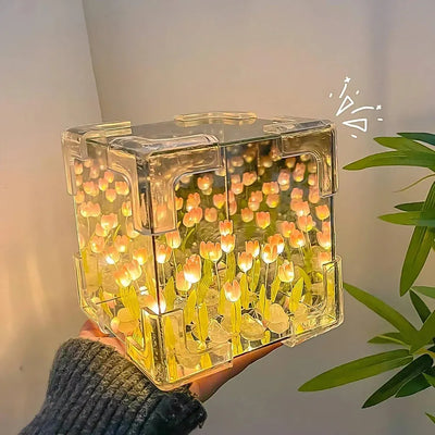 Tulip night lamp & mirror - home decor