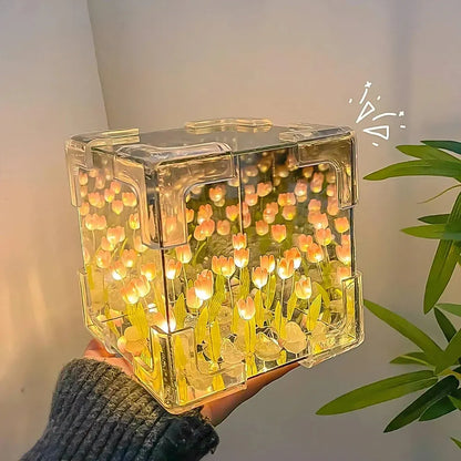 Tulip night lamp & mirror - home decor