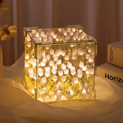 Tulip night lamp & mirror - home decor