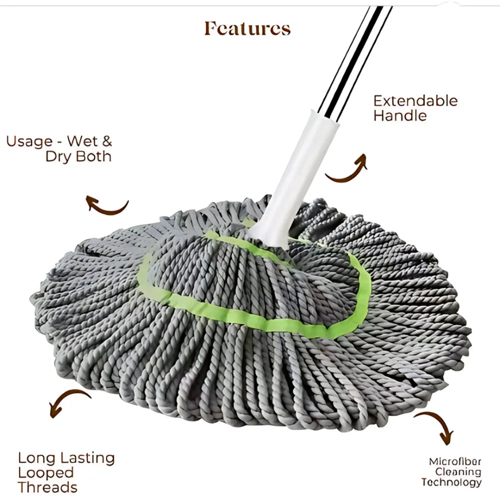 Twist mop for floor cleaning