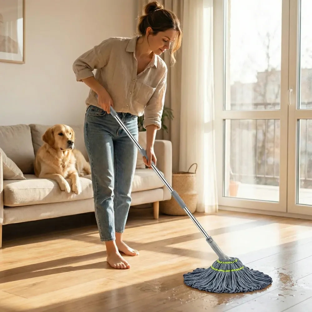 Twist mop for floor cleaning