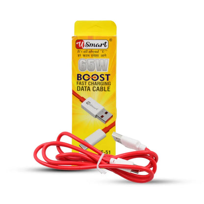 Type c data cable fast charging (1000 mm 65w 1 pc) - electronics
