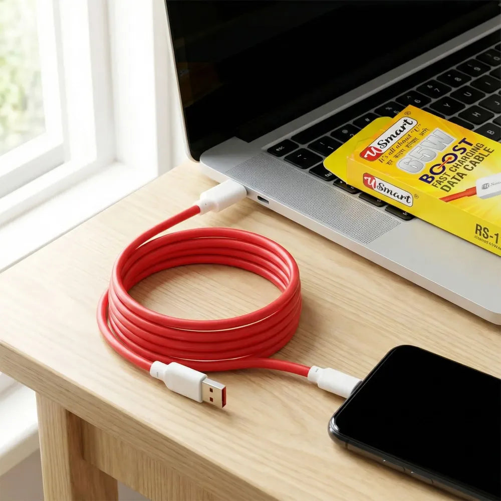 Type c data cable fast charging (1000 mm 65w 1 pc) - electronics