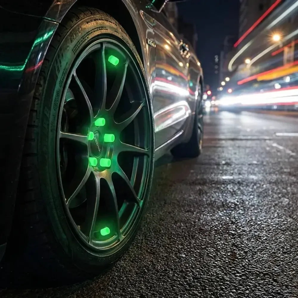 Tyre valve caps luminous glow - automotive