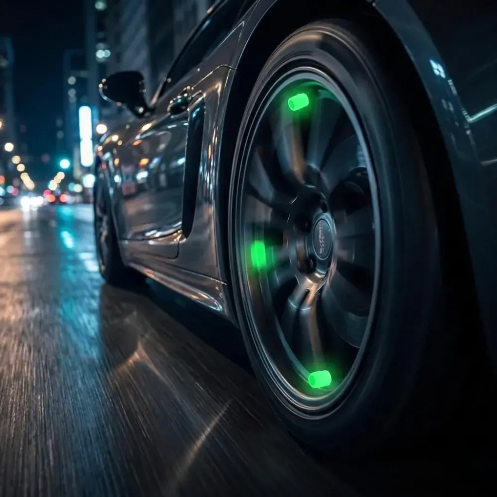 Tyre valve caps luminous glow - automotive