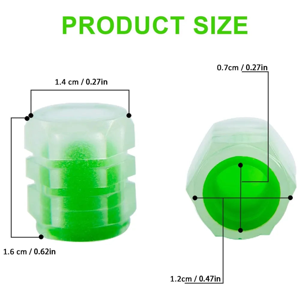 Tyre valve caps luminous glow - automotive