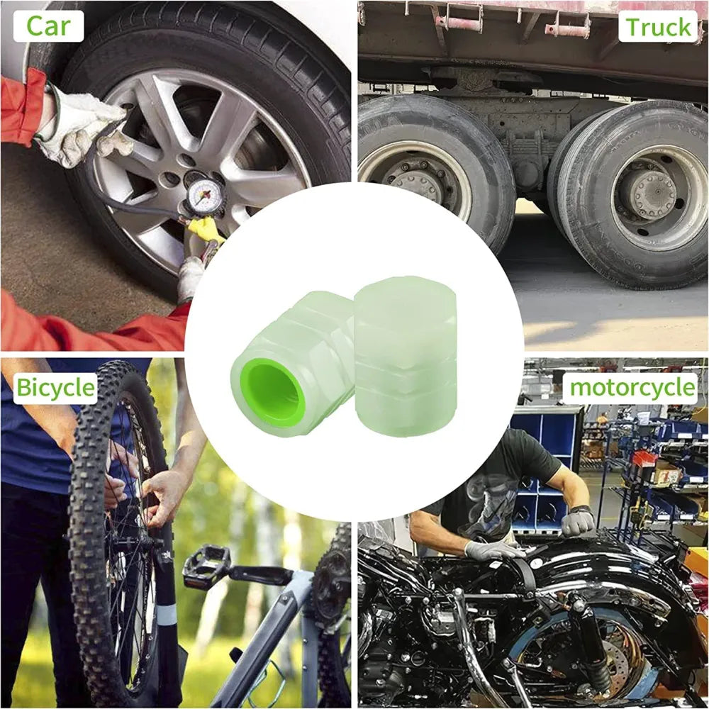 Tyre valve caps luminous glow - automotive