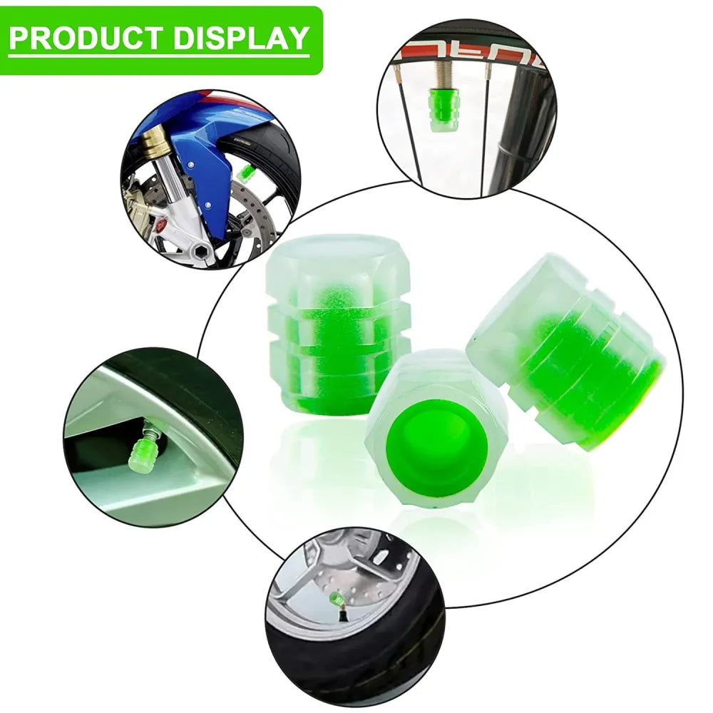 Tyre valve caps luminous glow - automotive