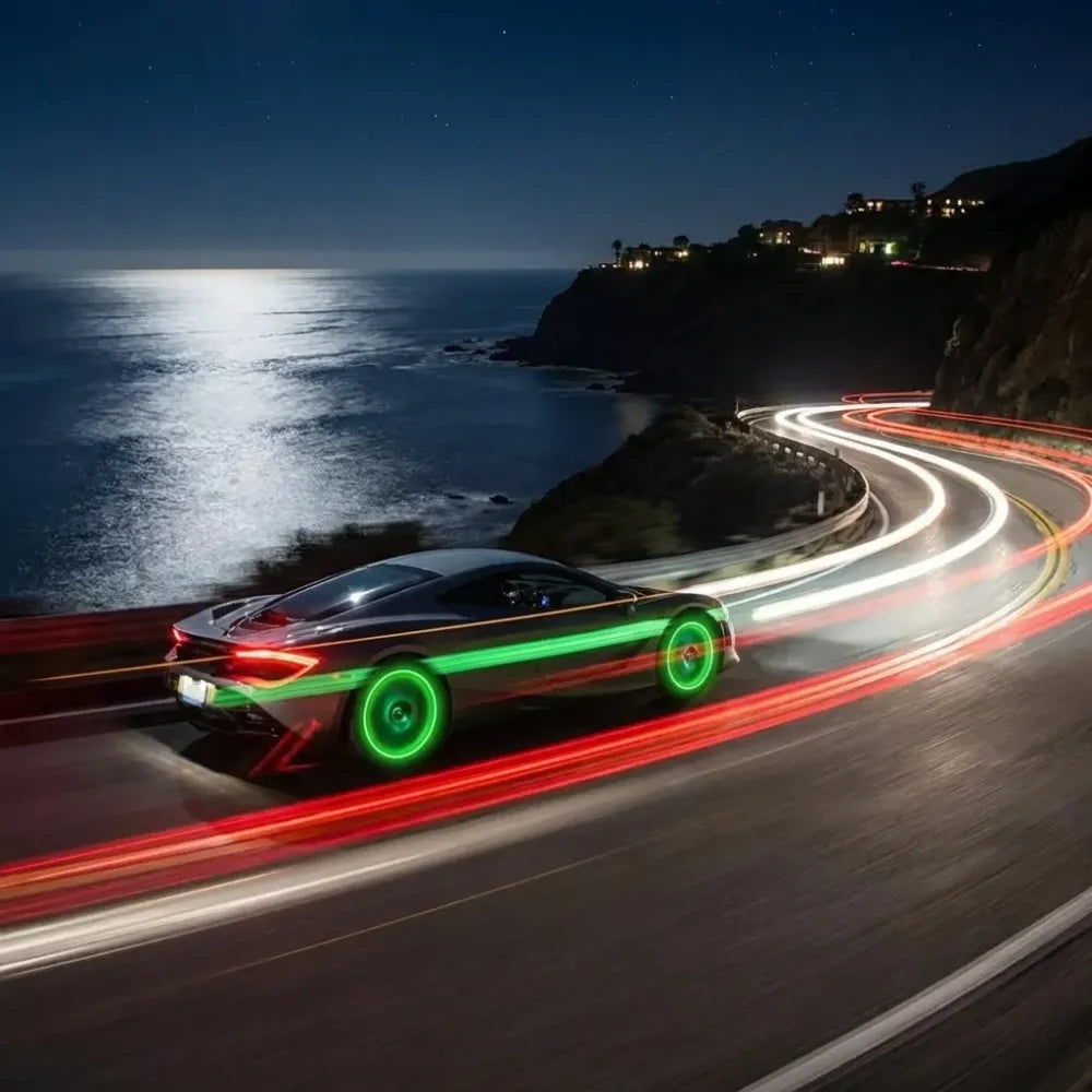 Tyre valve caps luminous glow - automotive