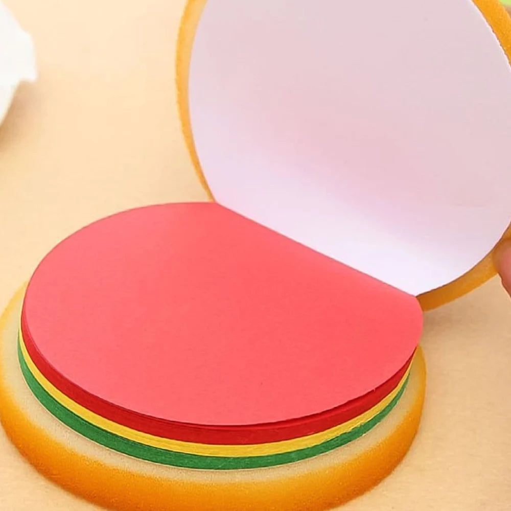 Burger-shaped memo notepad