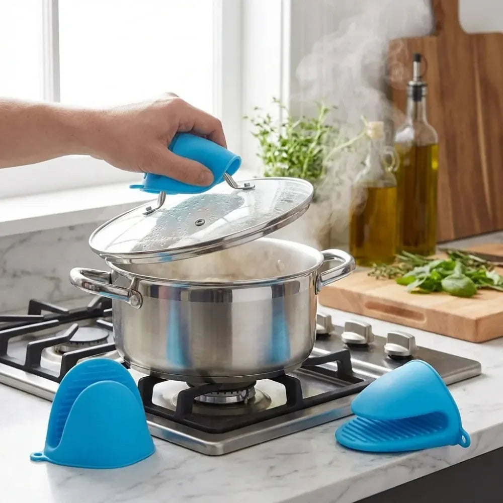 Ultra-grip silicone oven mitts - kitchen tool