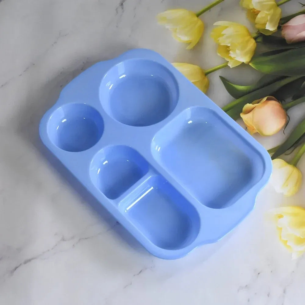 Unbreakable 5-compartment plates - kitchen tool