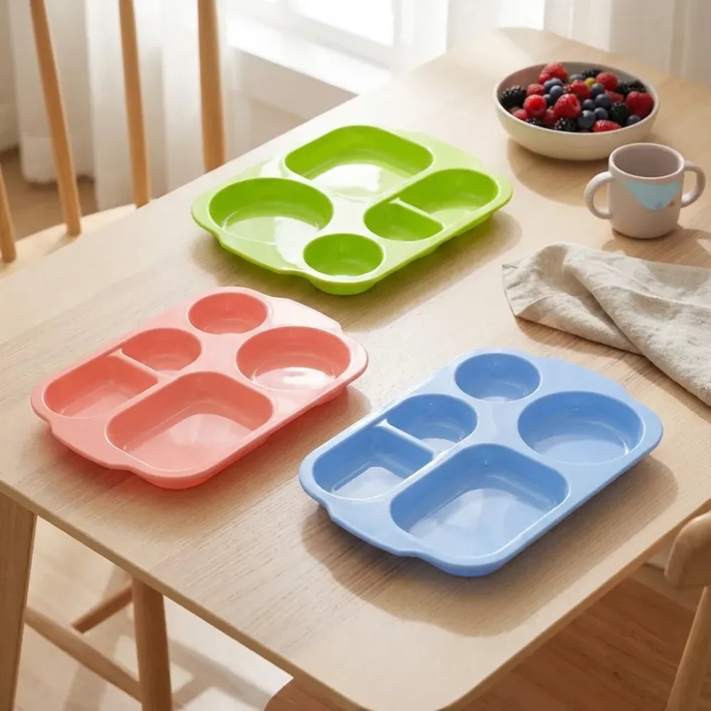 Unbreakable 5-compartment plates - kitchen tool