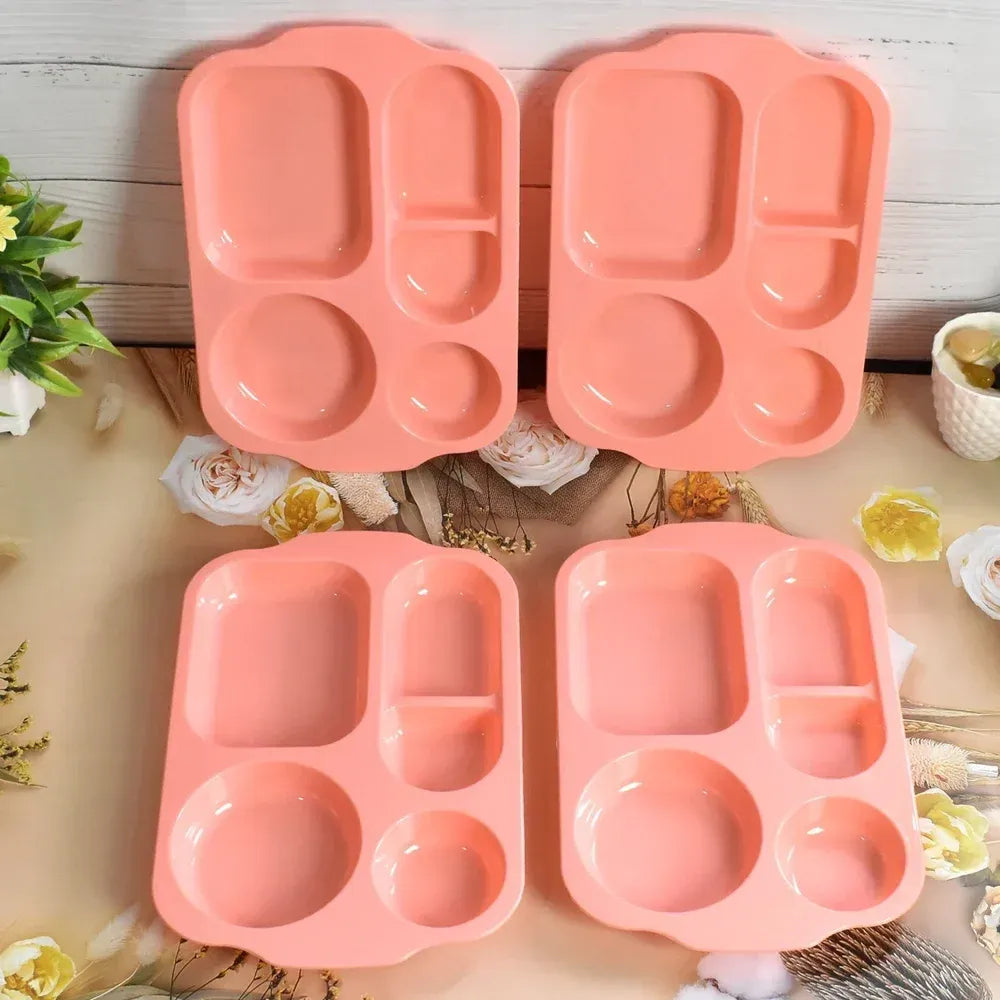 Unbreakable 5-compartment plates - kitchen tool