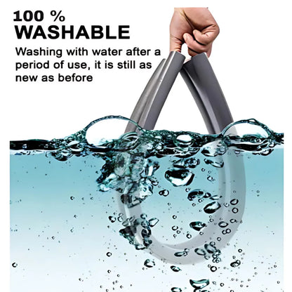 Washable gray door draft stopper.