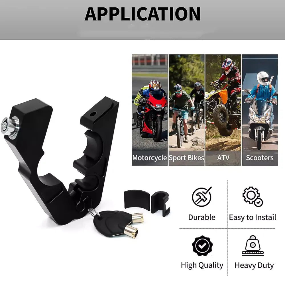 Universal motorcycle grip lock