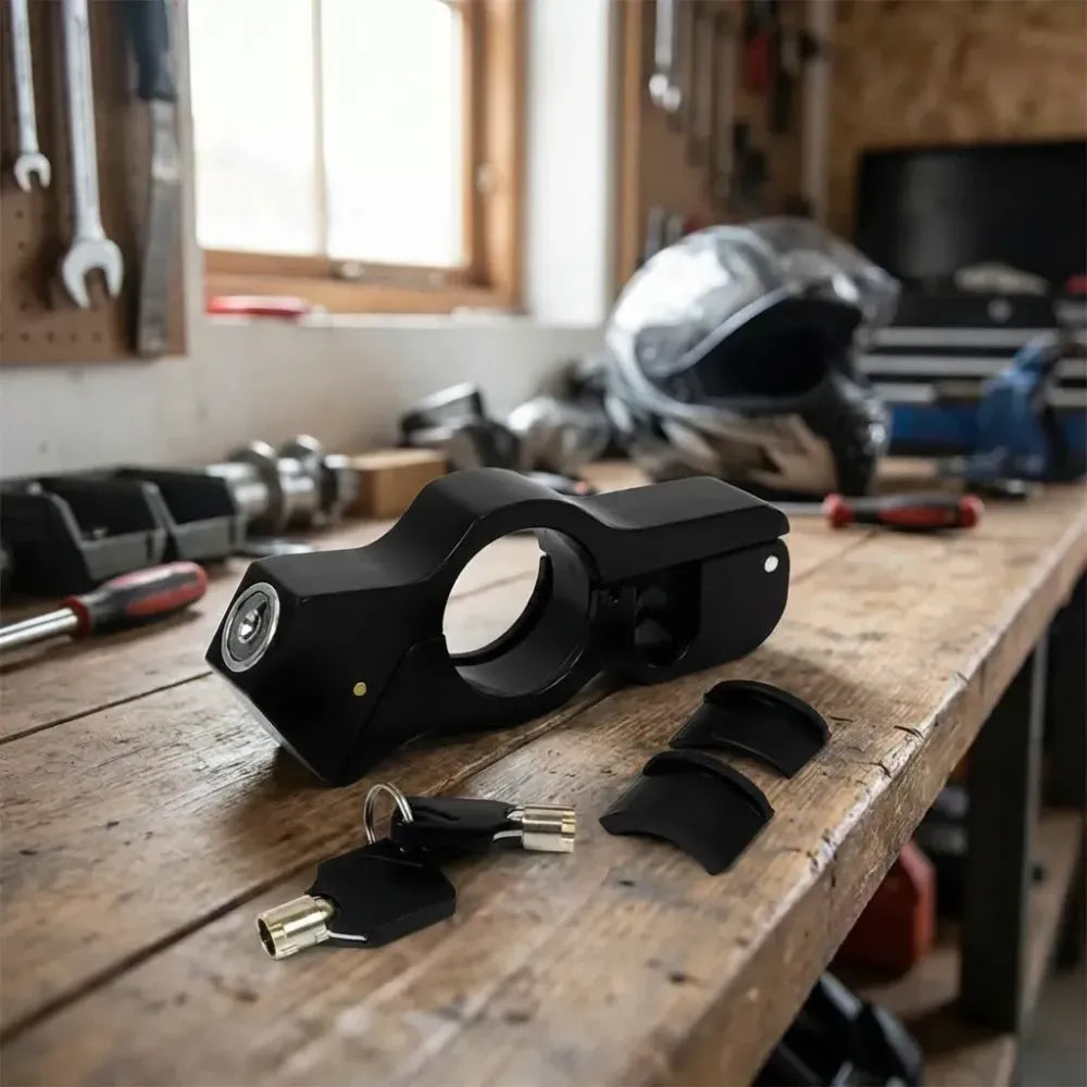 Universal motorcycle grip lock - home improvement