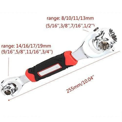Universal multi-function 48-in-1 stainless steel spanner