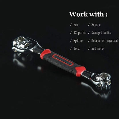 Universal multi-function 48-in-1 stainless steel spanner