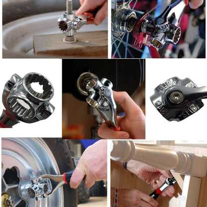 Universal multi-function 48-in-1 stainless steel spanner