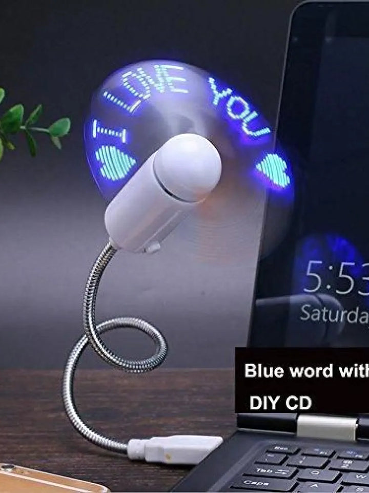 USB LED Fan with Programmable CD Customized Message