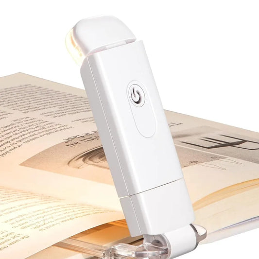 Usb rechargeable book reading light with brightness adjustable for eye-protection