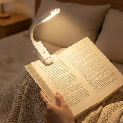 Usb rechargeable book reading light with brightness adjustable for eye-protection