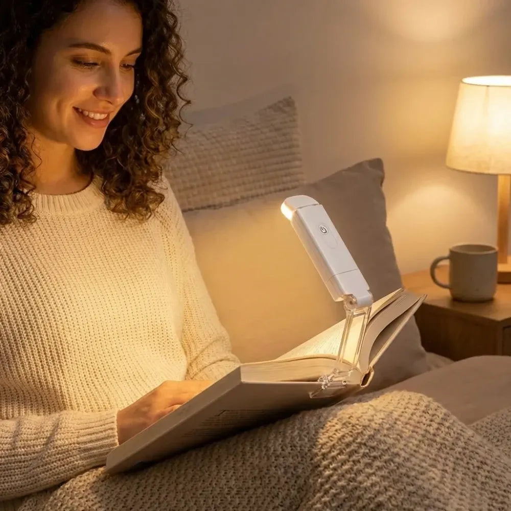 Usb rechargeable book reading light with brightness adjustable for eye-protection