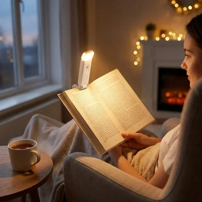 Usb rechargeable book reading light with brightness adjustable for eye-protection