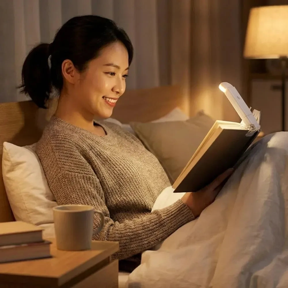 Usb rechargeable book reading light with brightness adjustable for eye-protection