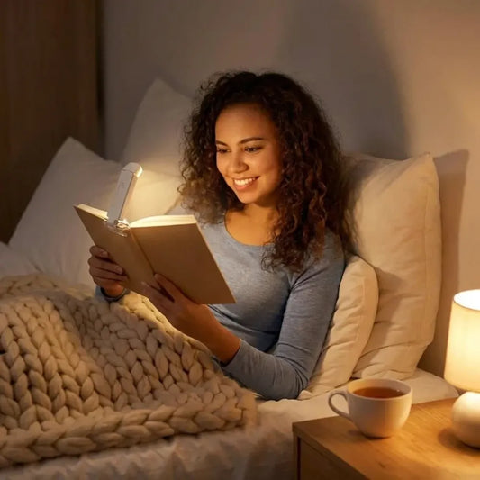 Usb rechargeable book reading light with brightness adjustable for eye-protection