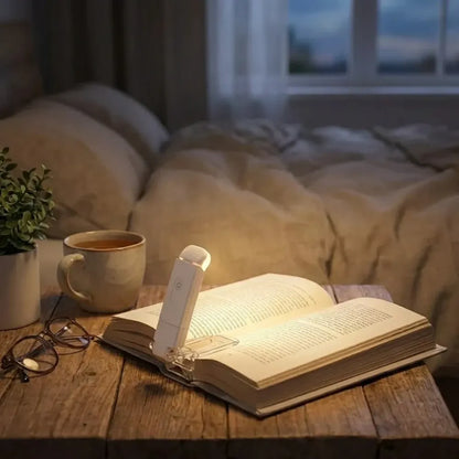 Usb rechargeable book reading light with brightness adjustable for eye-protection